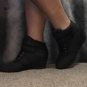 Black Sneaker Wedges